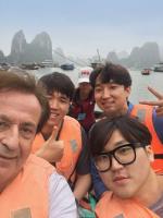 Korean friends on rowing boat