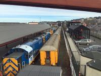 Trains at Dunedin station