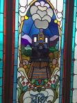 Train stained glass window