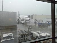A rather wet Auckland airport